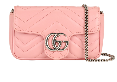 Mini GG Marmont Shoulder Bag, &pound;590, Handbags, Pink, Leather, Front view